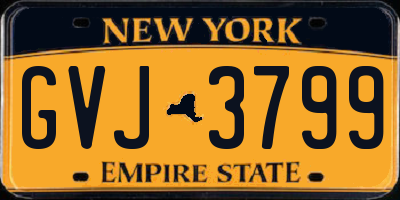 NY license plate GVJ3799