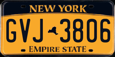 NY license plate GVJ3806