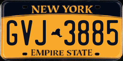 NY license plate GVJ3885