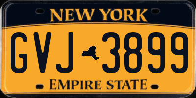 NY license plate GVJ3899