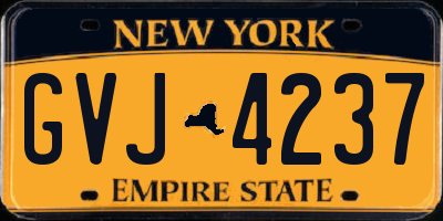 NY license plate GVJ4237