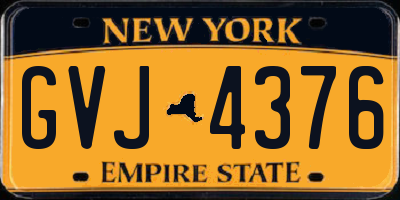 NY license plate GVJ4376