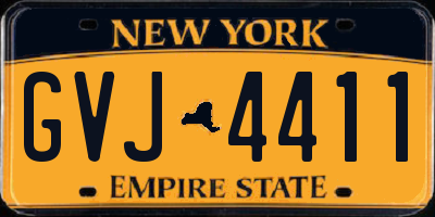 NY license plate GVJ4411