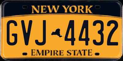 NY license plate GVJ4432
