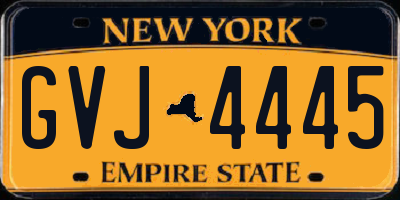 NY license plate GVJ4445