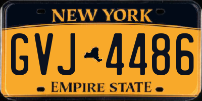 NY license plate GVJ4486