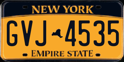 NY license plate GVJ4535