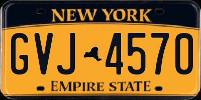 NY license plate GVJ4570