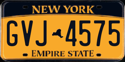 NY license plate GVJ4575