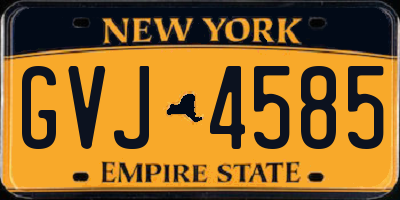 NY license plate GVJ4585