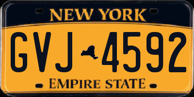NY license plate GVJ4592