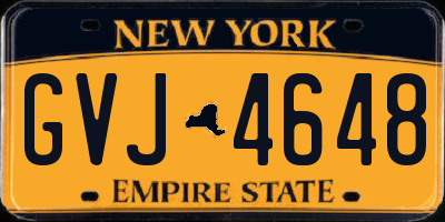 NY license plate GVJ4648