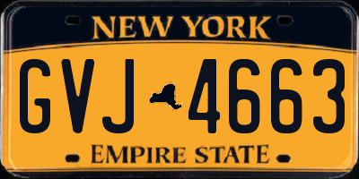 NY license plate GVJ4663