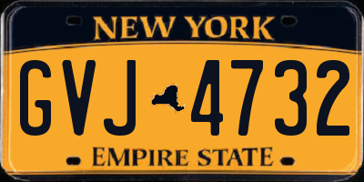 NY license plate GVJ4732