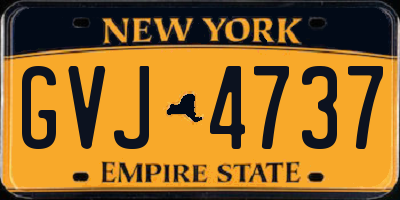 NY license plate GVJ4737