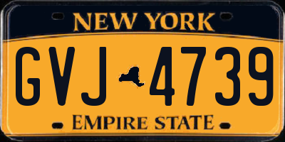 NY license plate GVJ4739