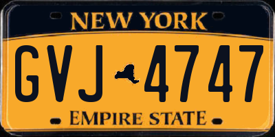 NY license plate GVJ4747