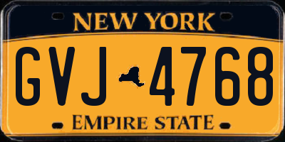 NY license plate GVJ4768