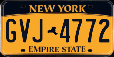 NY license plate GVJ4772