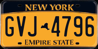 NY license plate GVJ4796