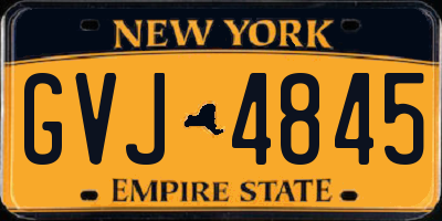 NY license plate GVJ4845