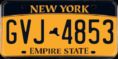 NY license plate GVJ4853