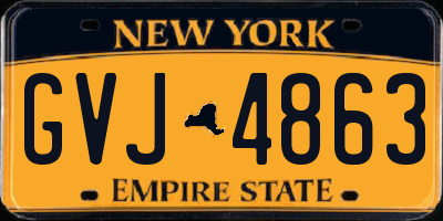 NY license plate GVJ4863