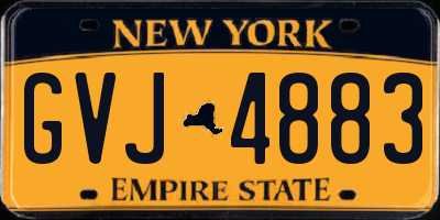 NY license plate GVJ4883