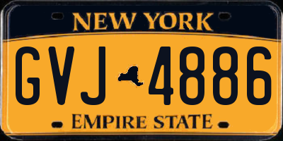 NY license plate GVJ4886