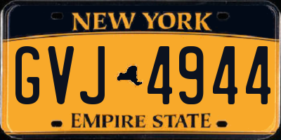 NY license plate GVJ4944