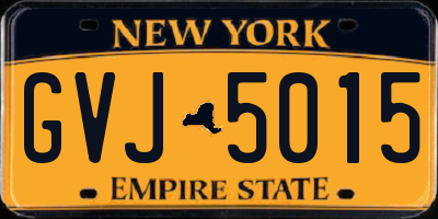 NY license plate GVJ5015