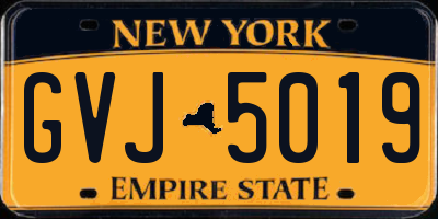 NY license plate GVJ5019