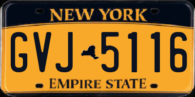 NY license plate GVJ5116