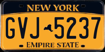 NY license plate GVJ5237