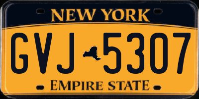 NY license plate GVJ5307