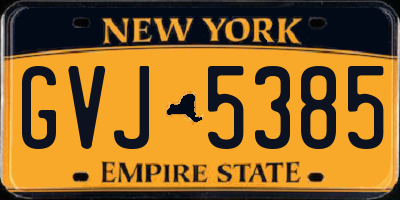 NY license plate GVJ5385