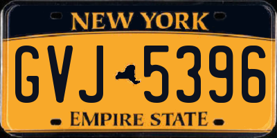NY license plate GVJ5396