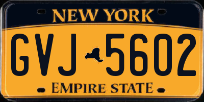 NY license plate GVJ5602
