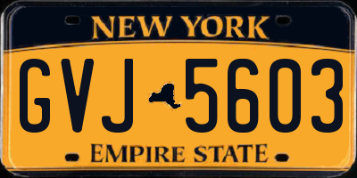 NY license plate GVJ5603