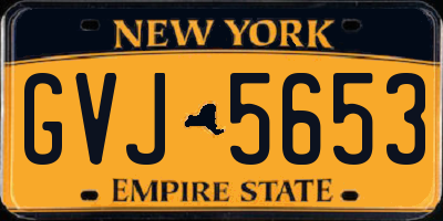 NY license plate GVJ5653