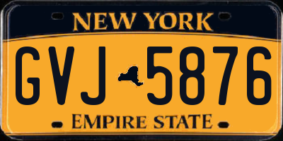 NY license plate GVJ5876