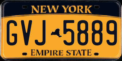 NY license plate GVJ5889