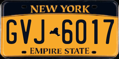 NY license plate GVJ6017