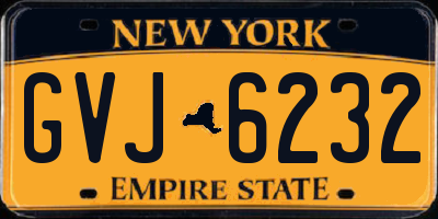 NY license plate GVJ6232