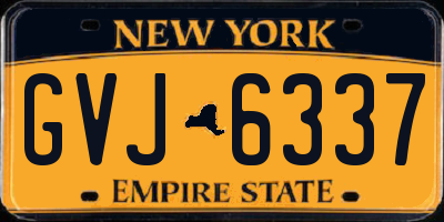 NY license plate GVJ6337
