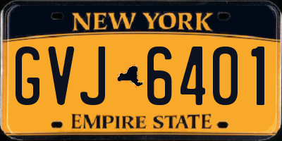 NY license plate GVJ6401