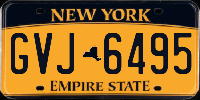 NY license plate GVJ6495