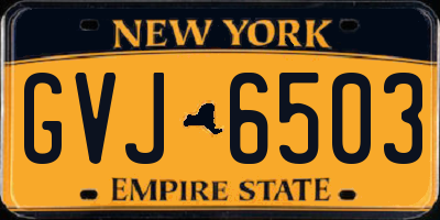 NY license plate GVJ6503