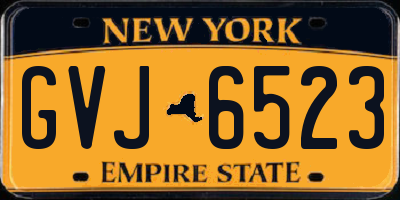 NY license plate GVJ6523