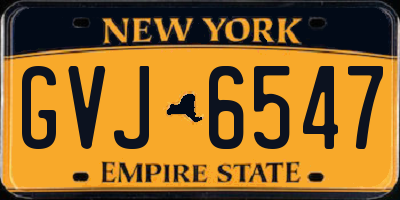 NY license plate GVJ6547